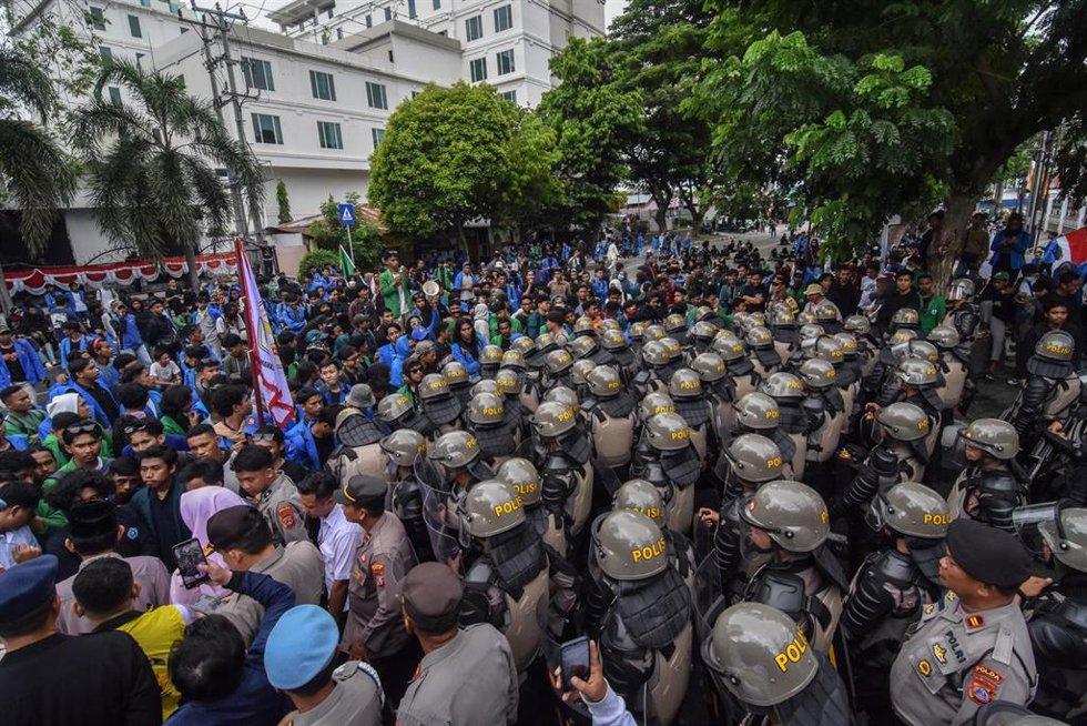 Archivo - Imagen de archivo de las protestas en Indonesia.