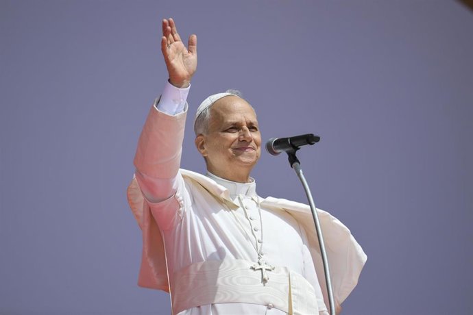 Rome, ITALY: NO LIBRI** Italy, Rome, Vatican, 2025/8/3.Pope Leo XIV leads a mass in the Tor Vergata district of Rome, as part of Jubilee of Youth . 