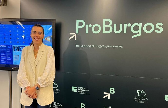 La presidenta de la sociedad de promoción ProBurgos, Andrea Ballesteros, en la presentación de la programación del Fórum Evolución de Burgos.