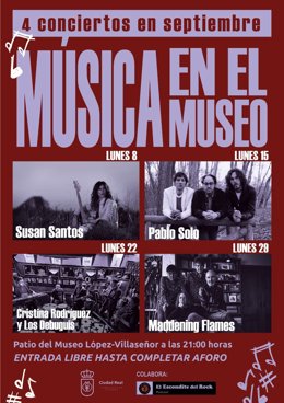 Cartel del ciclo 'Música en el museo' de Ciudad Real.