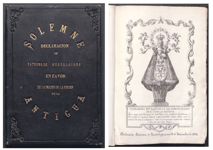 Declaración de la Virgen de la Antigua como patrona de Guadalajara en 1883.
