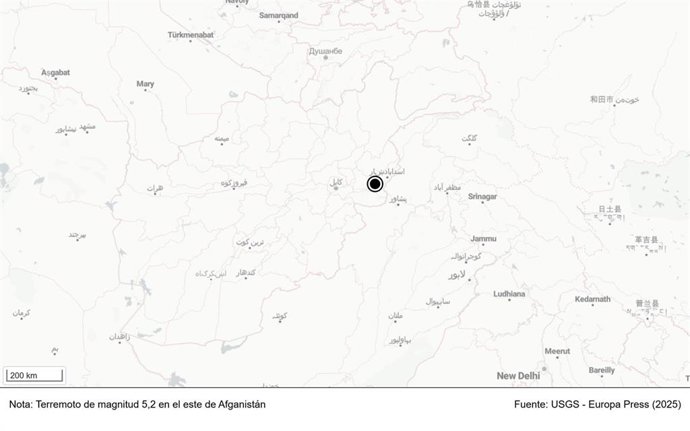 Terremoto de magnitud 5,2 en el este de Afganistán