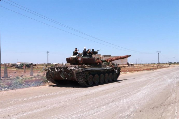 Archivo - Despliege de las fuerzas de seguridad de Siria en la provincia de Sueida