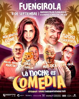 Cartel de 'La Noche es Comedia' en Marenostrum Fuengirola.
