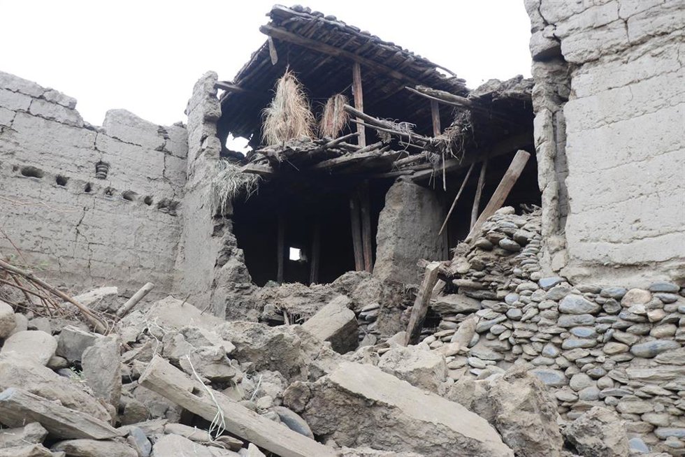 Una vivienda afectada por el terremoto en la provincia de Kunar, en Afganistán