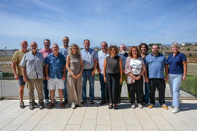 El líder de ERC, Oriol Junqueras, tras una reunión en Agramunt con alcaldes y agricultores