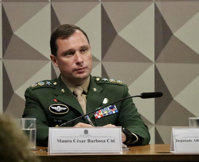 Archivo - El que fuera 'mano derecha' del expresidente Jair Bolsonaro, el teniente coronel Mauro Cid