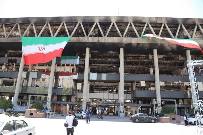 Archivo - Edificio dañado de la televisión iraní días después de un ataque israelí