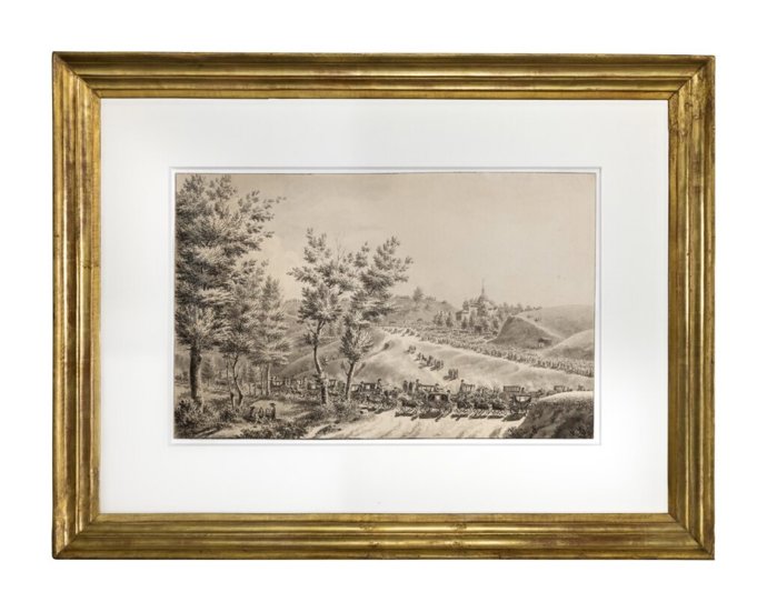 El dibujo anónimo Vista de la ermita y fiesta de San Isidro en Madrid, del XIX