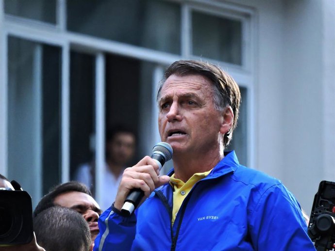Archivo - 30 de junho de 2025, Sao Paulo, Sao Paulo, Brasil: Sao paulo(sp), 29/05/2025 Ãâ'" ato/justiça já/bolsonaro/sp - o ex-presidente jair bolsonaro participa do ato justiça já na avenida paulista na tarde de domingo (26), com a participação de