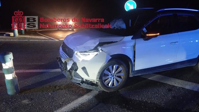 Uno de los vehículos implicados en el accidente.