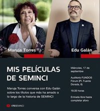 Maruja Torres protagoniza el 17 de este mes un acto en Valladolid para hablar de sus películas preferidas de Seminci