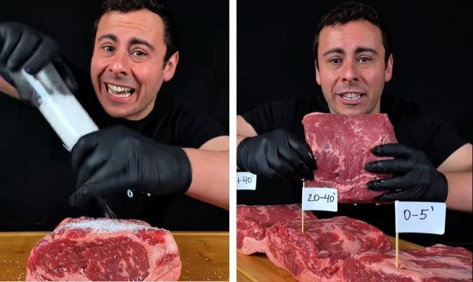 El momento justo para salar la carne y que quede jugosa (pocos lo saben):"En corte grueso, siempre es la mejor decisión"