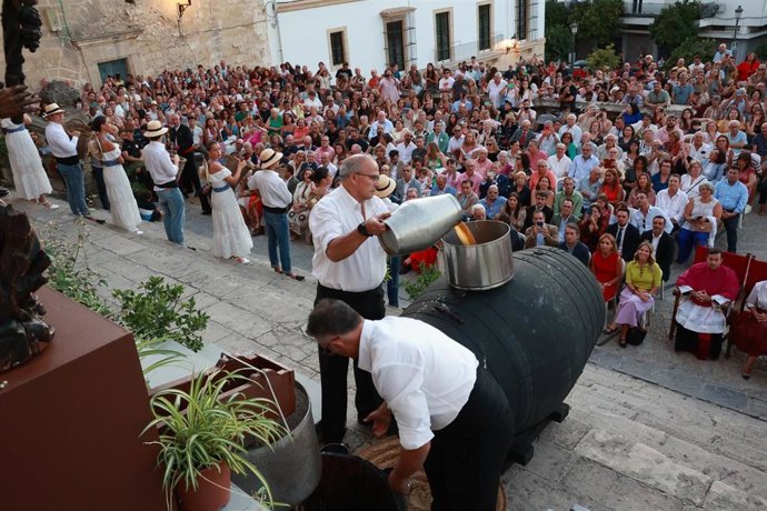 Acto de la Pisa de la Uva, que marca el inicio de las Fiestas de la Vendimia de Jerez de la Frontera. A 02 de septiembre de 2025, en Jerez de la Frontera, Cádiz (Andalucía, España). 