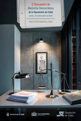 Cartel del segundo Encuentro de Memoria Democrática de la Diputación de Cádiz.