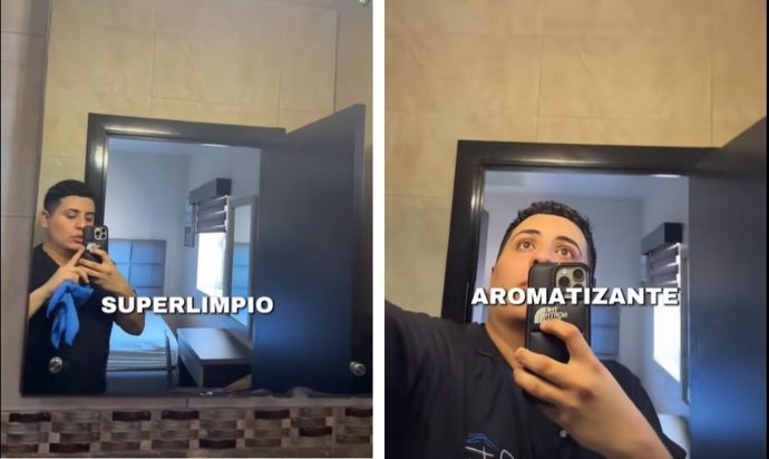 Funcionário de hotel revela como os profissionais limpam um espelho: "Você não precisa de nenhum líquido, apenas água e um pano".