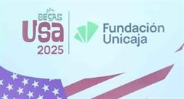 Archivo - Cartel de becas USA de Fundación Unicaja
