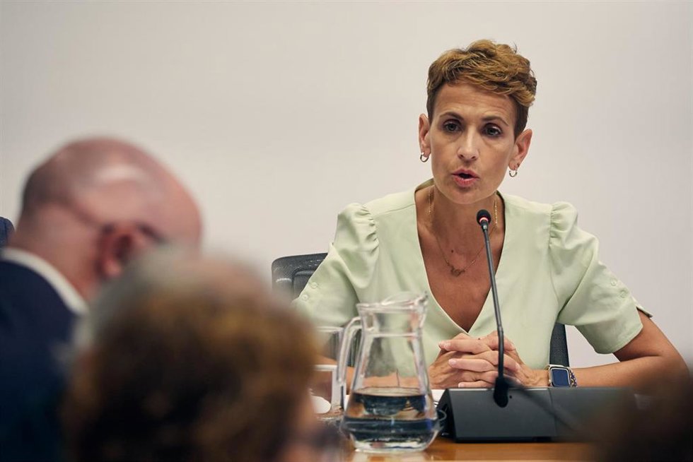 Archivo - La presidenta del Gobierno de Navarra, María Chivite.