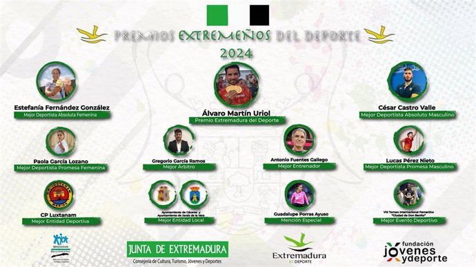 Ganadores de los Premios Extremeños del Deporte 2024