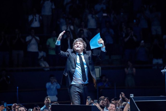 Archivo - El presidente de Argentina, Javier Milei, interviene durante la última jornada del Madrid Economic Forum