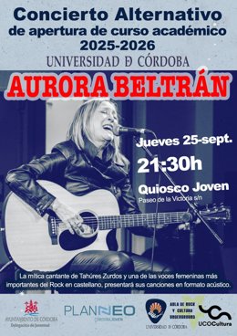 Cartel el 'Concierto Alternativo de apertura de curso académico 25/26'.