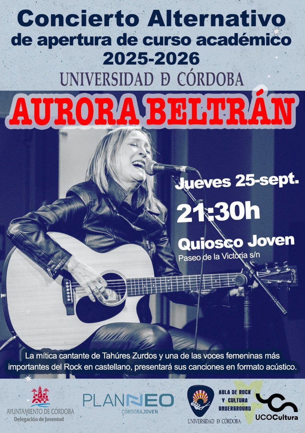 Cartel el 'Concierto Alternativo de apertura de curso académico 25/26'.