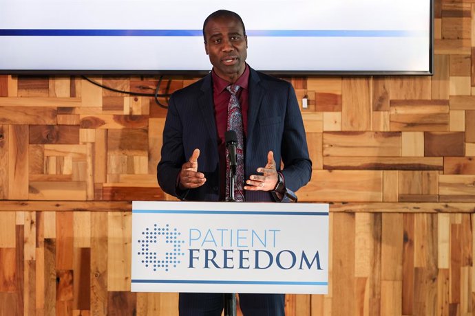 March 5, 2025, Tampa, Fl, US: Florida Department of Health Surgeon General, Dr. Joseph Ladapo speaks during an event advocating for patient rights and freedoms on Wednesday, Sept. 3, 2025, in Tampa, Florida.