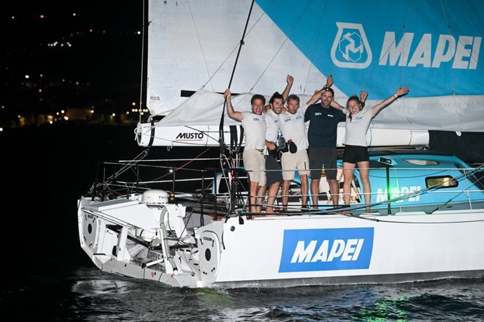Allagrande Mapei Racing, skippered by Ambrogio Beccaria, winners of Leg 4 during The Ocean Race Europe 2025 in Genova, Italy on September 03, 2025. (Photo by Jean-Louis Carli / The Ocean Race Europe 2025)