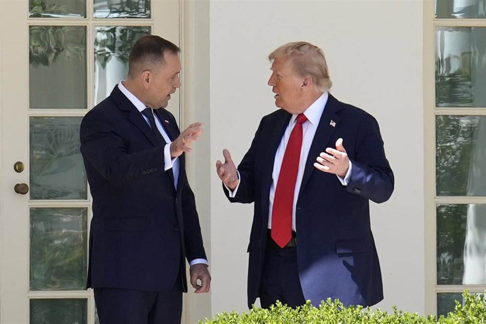 El presidente de Estados Unidos, Donald Trump, y su homólogo polaco, Karol Nawrocki