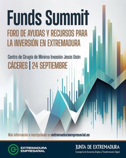 Cartel de la celebración del Funds Summit en Cáceres