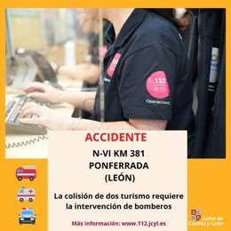 Gráfico elaborado por el 112 con datos del accidente en la N-VI en Ponferrada