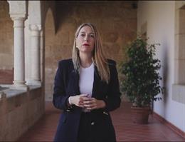 Archivo - La presidenta de la Junta de Extremadura, María Guardiola
