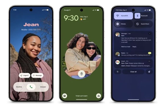 Interfaz Material 3 Expressive en un teléfono Pixel