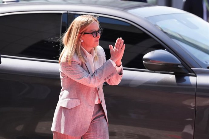 Presidente do Conselho de Ministros da República Italiana, Giorgia Meloni, durante o Rimini Meeting 2025 na Rimini fiera em Rimini, nordeste da Itália - quarta-feira, 27 de agosto de 2025 - Notícias - (Foto de Massimo Paolone/LaPresse) ... Il Presidente d