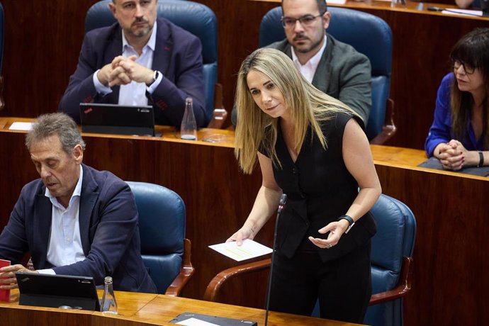 Archivo - La portavoz del PSOE en la Asamblea de Madrid, Mar Espinar, interviene durante una sesión plenaria en la Asamblea de Madrid, a 5 de junio de 2025, en Madrid (España). 