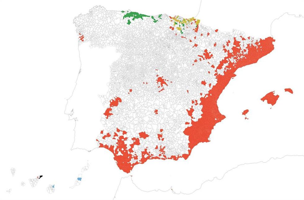 Mapa de la presencia de mosquito invasor en España
