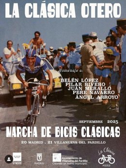 El exciclista Ángel Arroyo, segundo en el Tour de Francia de 1983, será homenajeado en la Clásica Otero de 2025, que se celebra el 20 y 21 de septiembre en Madrid y Villanueva del Pardillo.