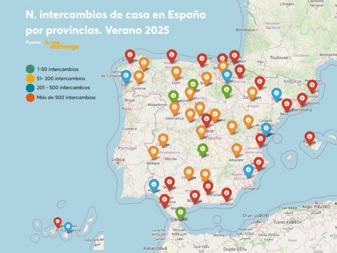 La mitad de los viajeros que intercambiaron casa en España este verano repiten destino, según HomeExchange.