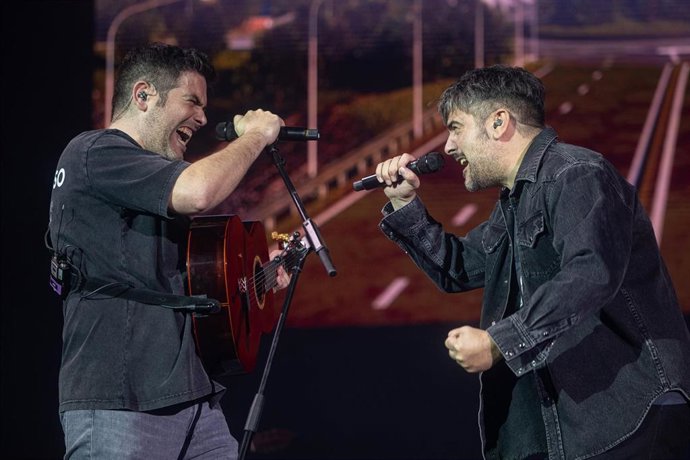 Archivo - El grupo Estopa actúa durante el concierto ‘Barcelona amb València’, en el Palau Sant Jordi, a 29 de noviembre de 2024, en Barcelona, Catalunya (España). 