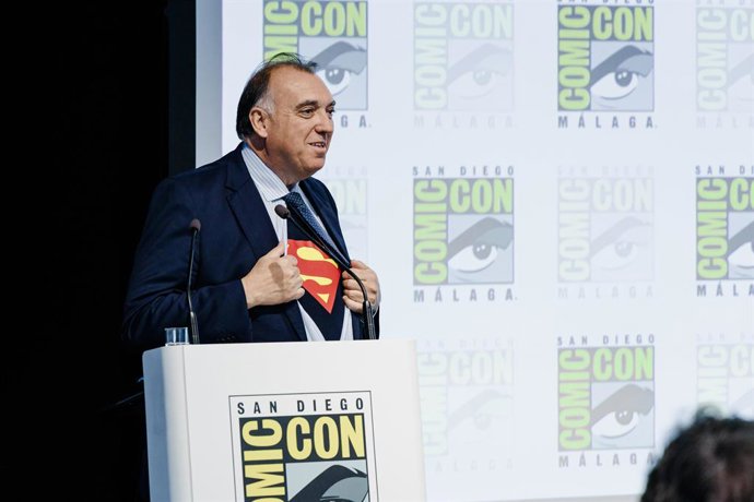 El consejero de Turismo y Andalucía Exterior, Arturo Bernal, interviene durante la presentación del Comic-Con. A 04 de septiembre de 2025, en Madrid (España). El consejero de la Presidencia, Interior, Diálogo Social y Simplificación Administrativa, Antoni