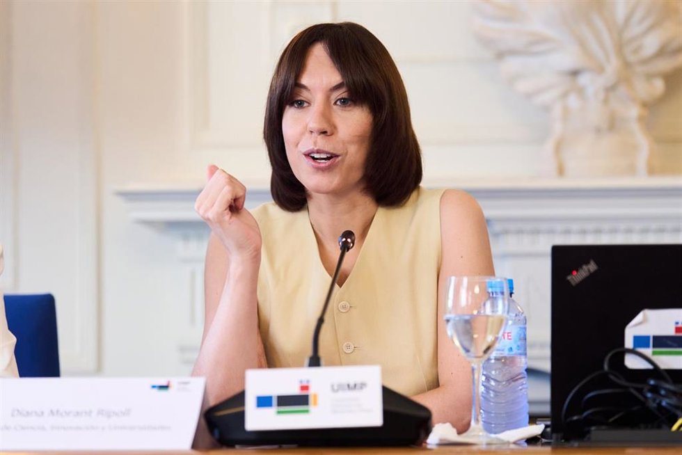 La ministra de Ciencia, Innovación y Universidades, Diana Morant, en la UIMP