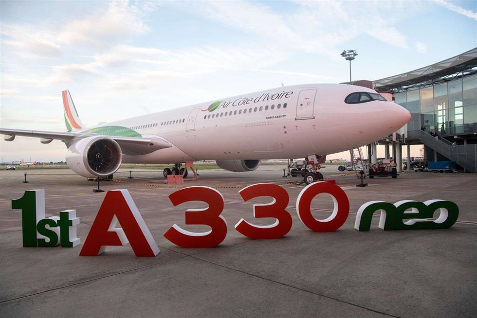 La aerolínea nacional de Costa de Marfil recibe su primer avión Airbus A330neo.