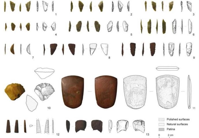 Material lítico encontrado en la capa 4 de RBX-1.