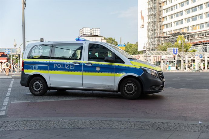 August 15, 2025, Berlin, Berlin, Germany: A Berlin police vehicle in the Charlottenburg district, Friday, Aug. 15, 2025.
