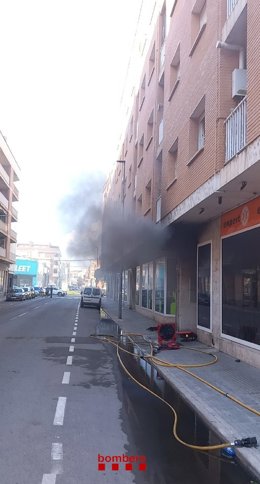 Local afectat per l'incendi