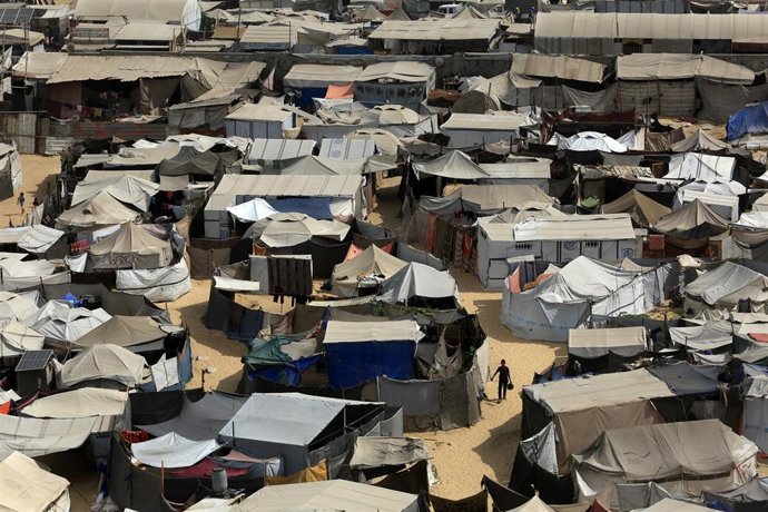 Tiendas de campaña en Jan Yunis, en el sur de la Franja de Gaza