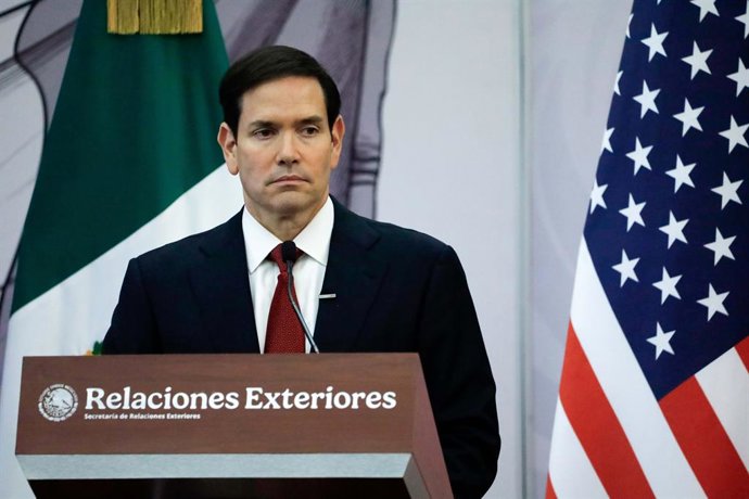 3 de setembro de 2025, Cidade do México, Cdmx, México: O secretário de Estado dos EUA, Marco Rubio, fala durante uma coletiva de imprensa com o ministro das Relações Exteriores do México, Juan Ramón de la Fuente (não na foto), sobre as relações bilaterais