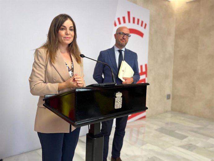 La vicealcaldesa y concejala de Fomento y Patrimonio, Rebeca Pérez, en la rueda de prensa tras la reunión semanal de la Junta de Gobierno.