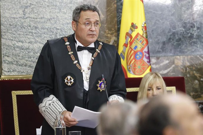 El Fiscal General del Estado, Álvaro García Ortiz, durante el acto de Apertura del Año Judicial 2025/2026, en el Palacio de Justicia, sede del Tribunal Supremo, a 5 de septiembre de 2025, en Madrid (España). 