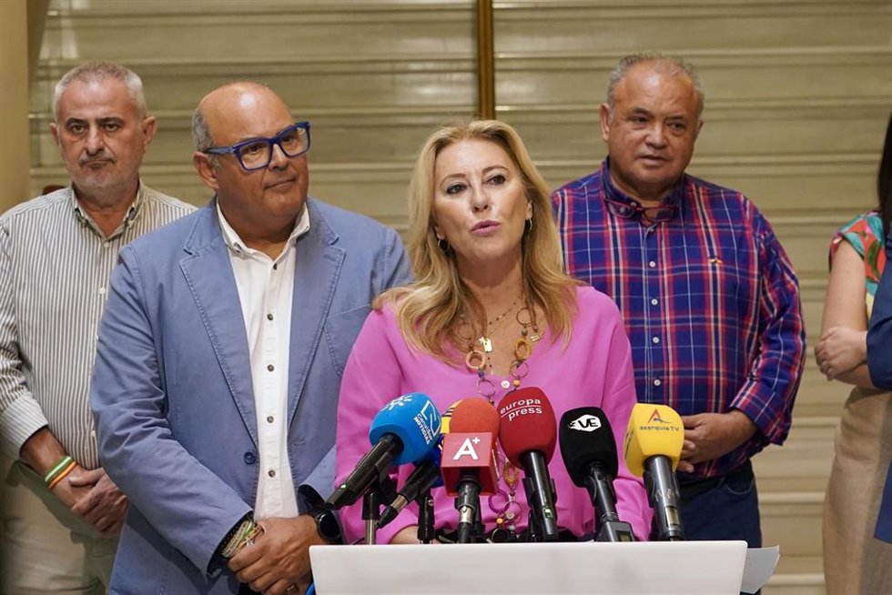 La consejera de Economía, Hacienda y Fondos Europeos y portavoz del Gobierno andaluz, Carolina España, en Vélez-Málaga.